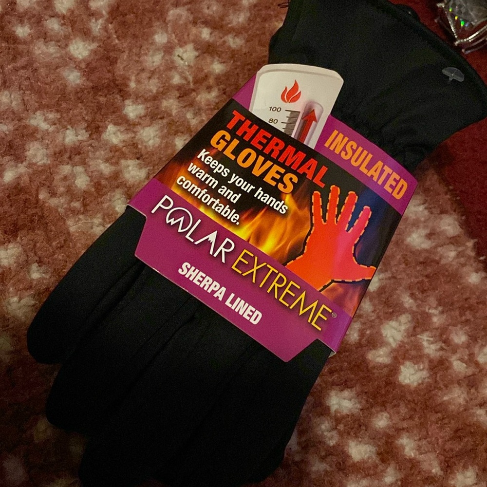 Women's Insulated Thermal gloves sherpa lined, S/M